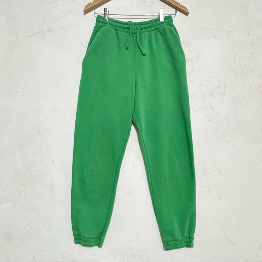 ZARA Green Fleece Jogger Sweatpants M